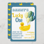 Glückliche Einladung zum ersten Geburtstag (Vorne/Hinten)