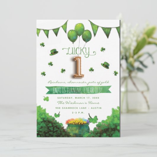 Glückliche Einladung zum Geburtstag eines Patrick' (Stehend Vorderseite)