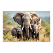 Glückliche Elefantenfamilie