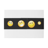 GLÜCKLICHE EMOJI Schläger-Bar Mitzvah Einladungsbanderole (Rückseitenbeispiel)