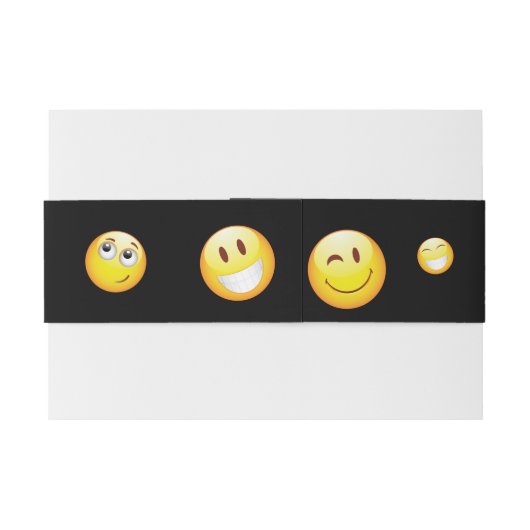 GLÜCKLICHE EMOJI Schläger-Bar Mitzvah Einladungsbanderole (Rückseitenbeispiel)