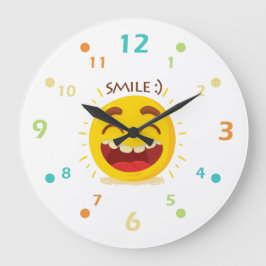 Glückliche Emoticon-Acryl-Wanduhr Große Wanduhr