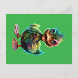 Glückliche Ente. Postkarte