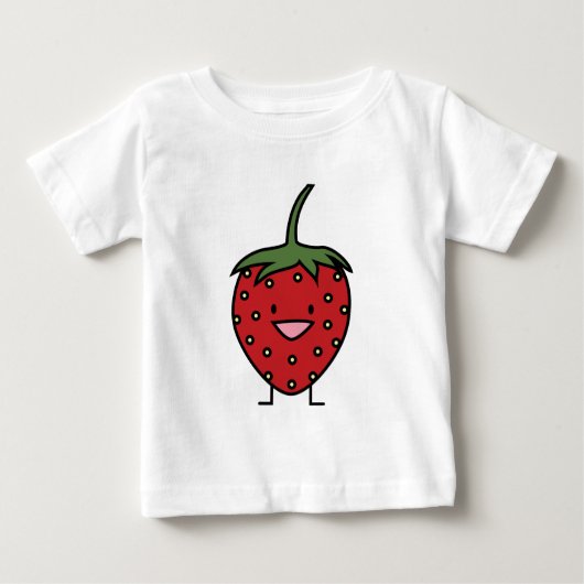 Glückliche Erdbeere Baby T-shirt (Vorderseite)