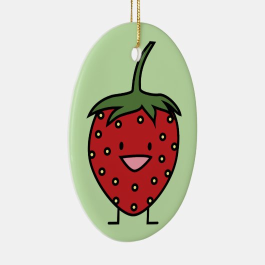 Glückliche Erdbeere Keramikornament (Rechts)