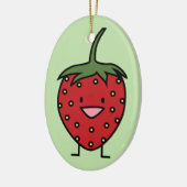 Glückliche Erdbeere Keramikornament (Links)