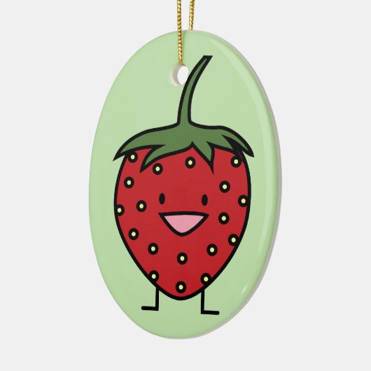 Glückliche Erdbeere Keramikornament (Links)