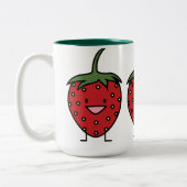 Glückliche Erdbeere Zweifarbige Tasse (Links)