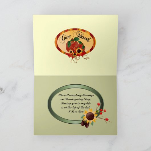 Glückliche Erntedank-Karten Feiertagskarte (Innenseite)