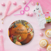 Glückliche Erntedank-Kürbis-Papierplatte Pappteller (Party)