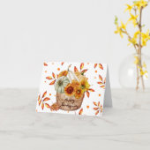 Glückliche Erntedanken Herbstkürme und Sonnenblume Karte (Gelbe Blume)