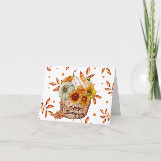 Glückliche Erntedanken Herbstkürme und Sonnenblume Karte (Vorderseite)