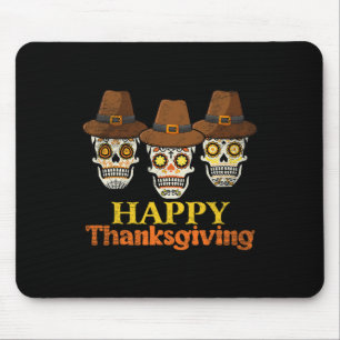 Glückliche Erntedanken Zucker Schädel Fall Hallowe Mousepad