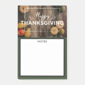 Glückliche Erntedankgourds über Rustikales Holz Post-it Klebezettel (Vorderseite)