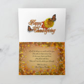 Glückliche Erntedankkartenschmetterlinge und Feiertagskarte (Innenseite)