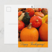 Glückliche Erntedankpumpen und Squash Postkarte (Vorne/Hinten)