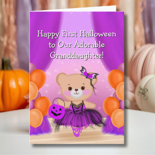Glückliche erste Halloween-Ballerina-Enkelin Karte