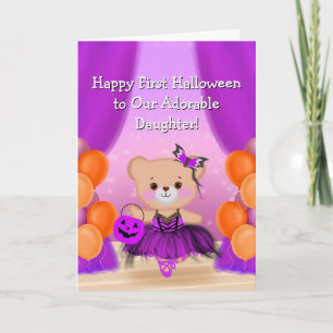 Glückliche erste Halloween-Ballerina-Tochter Karte