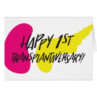 Glückliche erste SPK Transplantaversary Karte