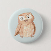 Glückliche Eule Aquarell Button (Vorderseite)