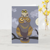 Glückliche Eule der Mutter Tagesund Baby-Karte Karte (Gelbe Blume)