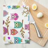 glückliche Eulen Handtuch (Viertel Falte)