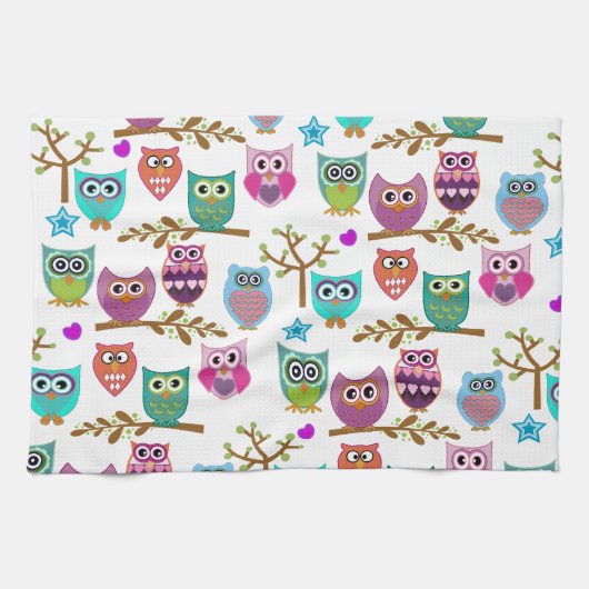 glückliche Eulen Handtuch (Horizontal)
