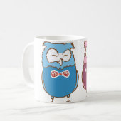 Glückliche Eulen Kaffeetasse (Vorderseite Links)