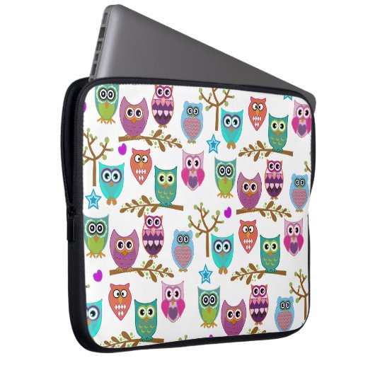glückliche Eulen Laptopschutzhülle (Vorne Rechts)