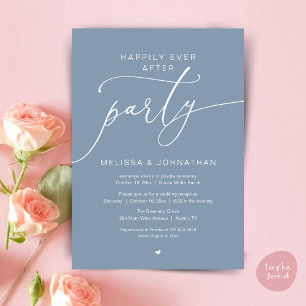 Glückliche-Ever-After-Party-Romantik-Hochzeitsempf Einladung