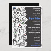 GLÜCKLICHE FAKTEN Bar Bat Mitzvah Einladung (Vorne/Hinten)