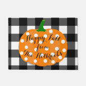 Glückliche Fall-Kürbis-und Gingham-Tür-Matte Fußmatte (Vorderseite)