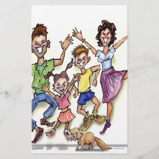 glückliche Familie Briefpapier (Vorderseite)