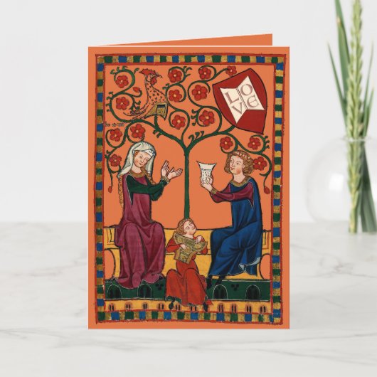 Glückliche Familie Feiertagskarte (Vorderseite)