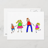 glückliche Familie Postkarte (Vorne/Hinten)