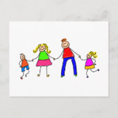 glückliche Familie Postkarte (Vorderseite)