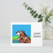 glückliche Familie Postkarte (Stehend Vorderseite)