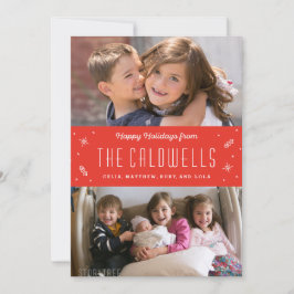 Glückliche Familien-Feiertags-Foto-Karte Feiertagskarte