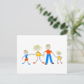 glückliche Familien Postkarte (Stehend Vorderseite)