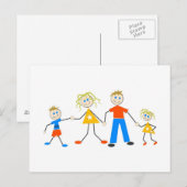 glückliche Familien Postkarte (Vorne/Hinten)