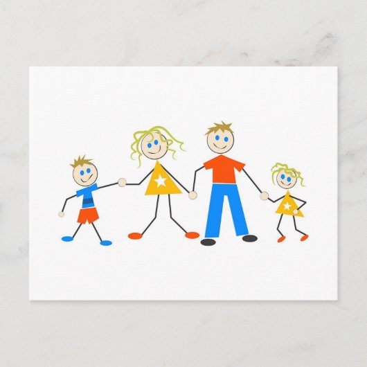 glückliche Familien Postkarte (Vorderseite)
