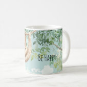 Glückliche Faultier-Mutter-Baby-Baum Kaffeetasse (VorderseiteRechts)