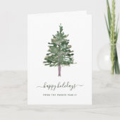 Glückliche Feiertage| Einfache Kiefer Feiertagskarte (Vorderseite)