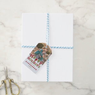 Glückliche Feiertage etikettiert Geschenkanhänger