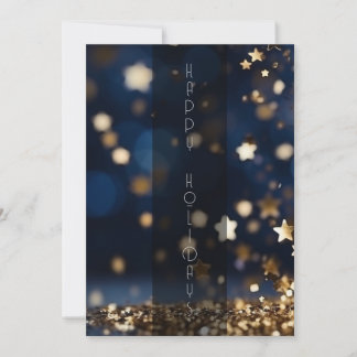 Glückliche Feiertage Gold Sterne Glitzern Feiertagskarte