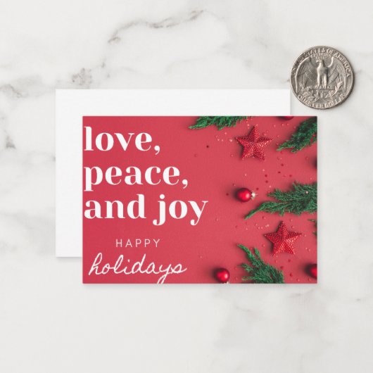 Glückliche Feiertage Grußkarte Mitteilungskarte (Vorderseite/Rückseite Beispiel)