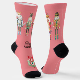 Glückliche Feiertage Hübsch Nutcracker Xmas Pink Socken