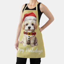 Glückliche Feiertage Hübscher Santa Hund Vintag Se Schürze