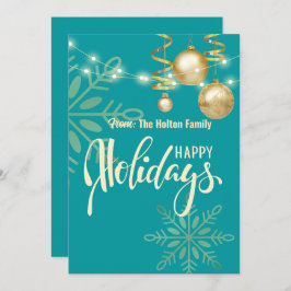 Glückliche Feiertage Moderne grüne Weihnachten Einladung