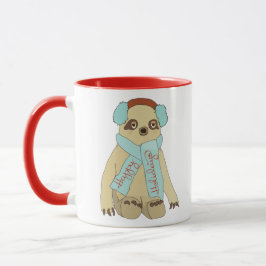 Glückliche Feiertage Niedliche Weihnachts-Sloth-Ka Tasse